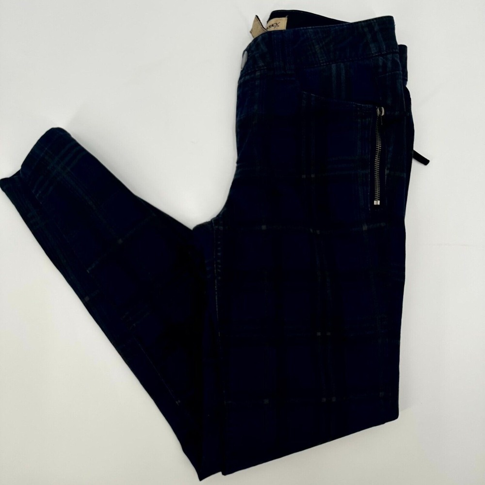 Democracy Ab Technology Pants Womens 6 Multi Plaid Side Zip Pockets Skinny‎ Leg